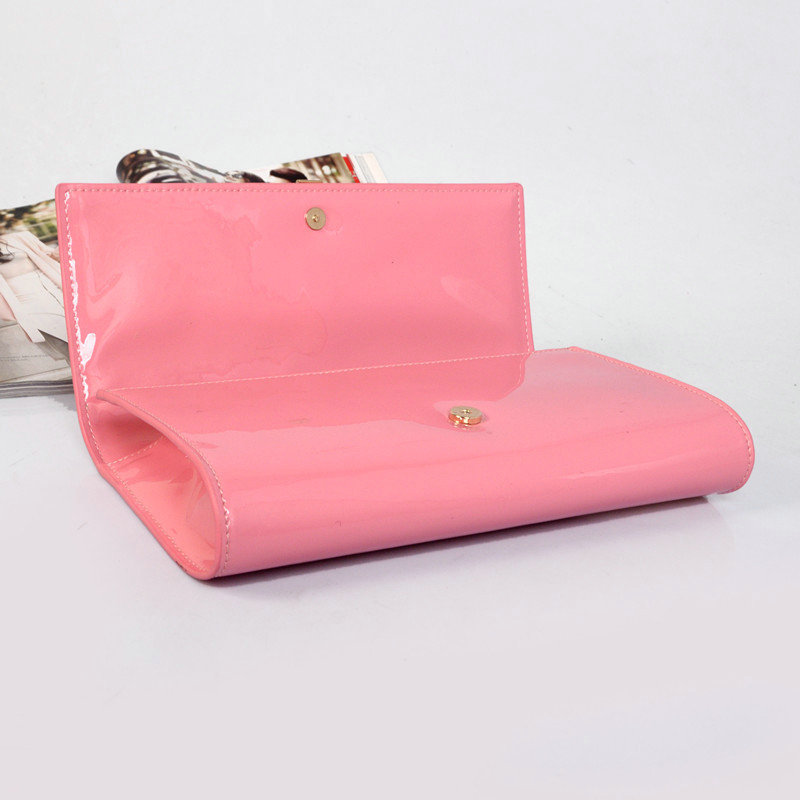 YSL belle de jour original patent leather clutch 30318 pink